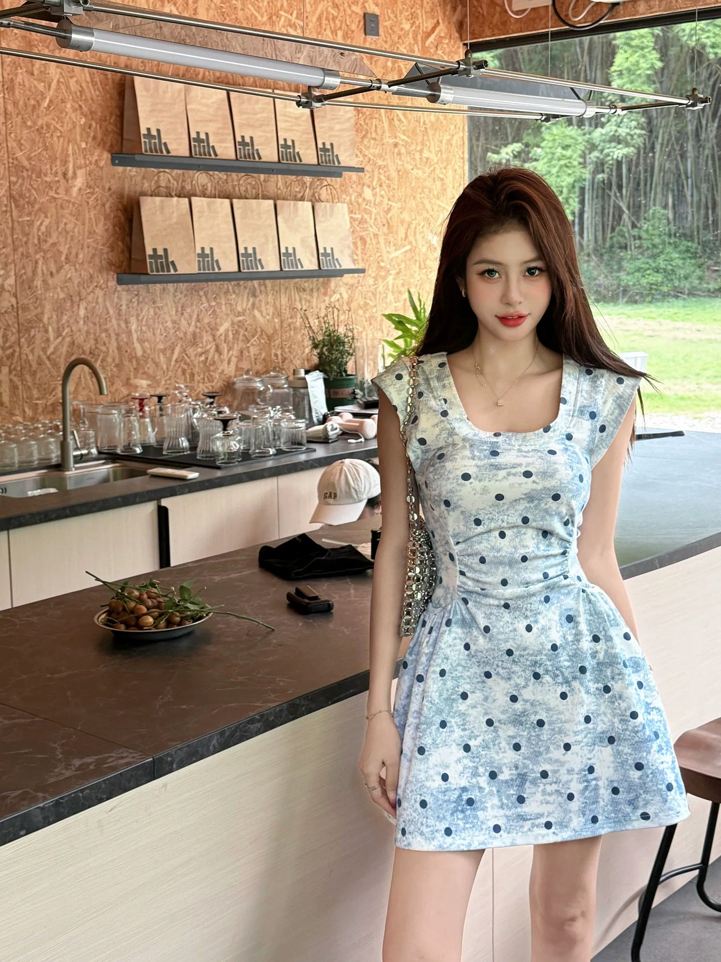 美娜气质 波点韩系甜美减龄连衣裙 Mina-Style Polka Dot Korean Sweet & Youthful Dress