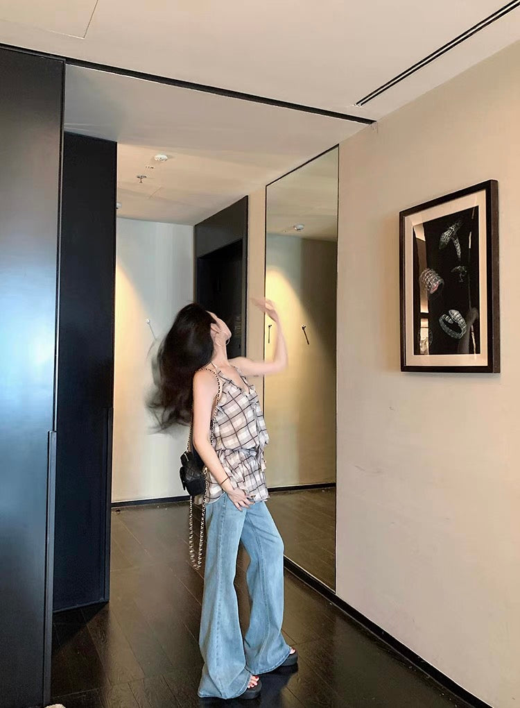 马甲线美人 低腰拖地牛仔裤 Defined Abs Beauty – Low-waist floor-Sweeping Jeans