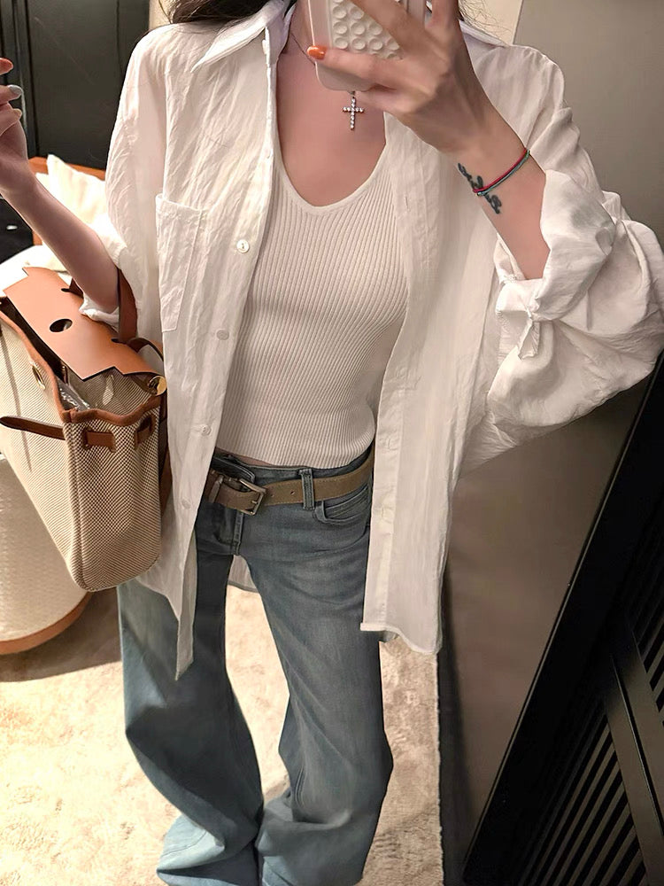 马甲线美人 低腰拖地牛仔裤 Defined Abs Beauty – Low-waist floor-Sweeping Jeans