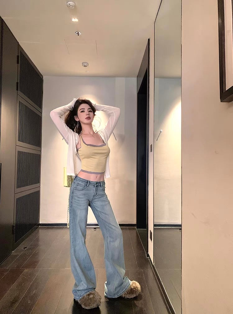 马甲线美人 低腰拖地牛仔裤 Defined Abs Beauty – Low-waist floor-Sweeping Jeans