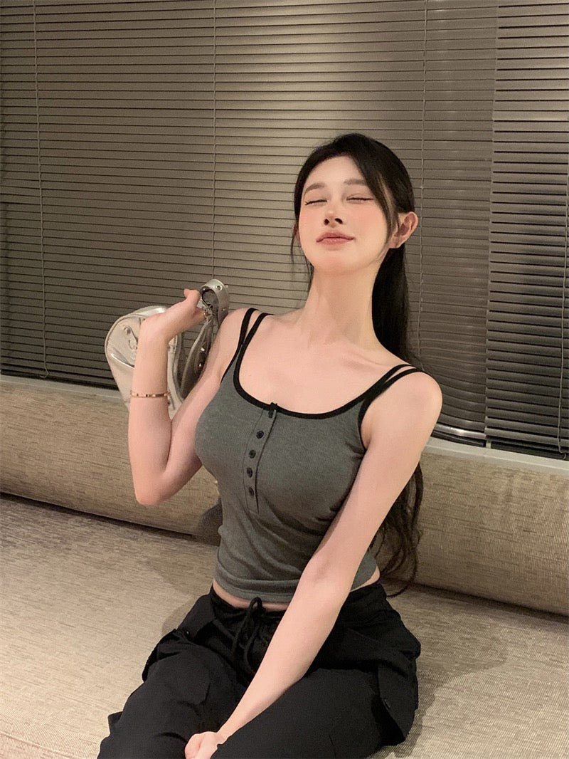 心愿清单 修身百搭双肩带背心上衣 Wishlist Slim Fit Versatile Double-Strap Tank Top