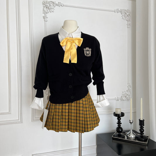 东京女大 JK学院风开衫衬衫半裙套装 Tokyo Women’s University JK Academy-Style Cardigan, Shirt, and Skirt Set