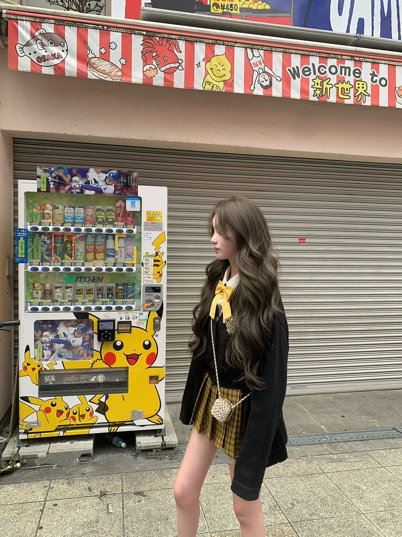 东京女大 JK学院风开衫衬衫半裙套装 Tokyo Women’s University JK Academy-Style Cardigan, Shirt, and Skirt Set