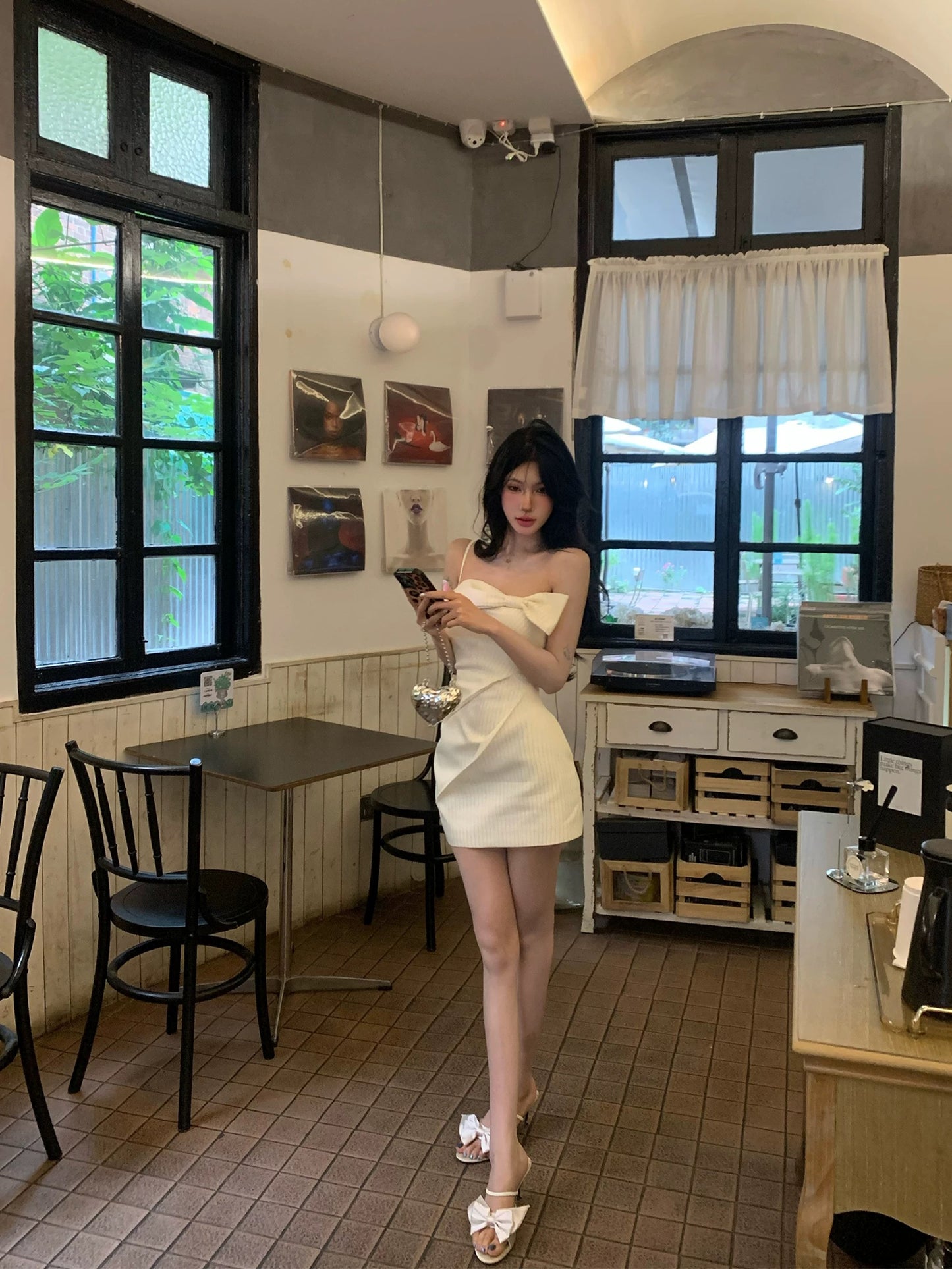 浪漫可颂 条纹包臀裙蝴蝶结连衣裙 Romantic Croissant Striped Bodycon Skirt Bowknot Dress