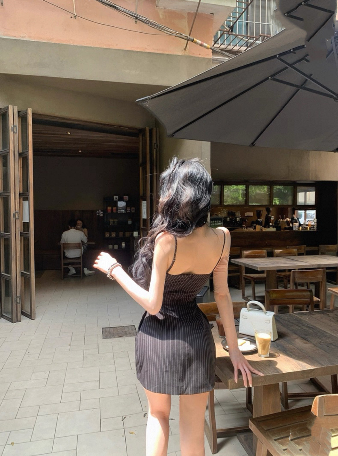 浪漫可颂 条纹包臀裙蝴蝶结连衣裙 Romantic Croissant Striped Bodycon Skirt Bowknot Dress