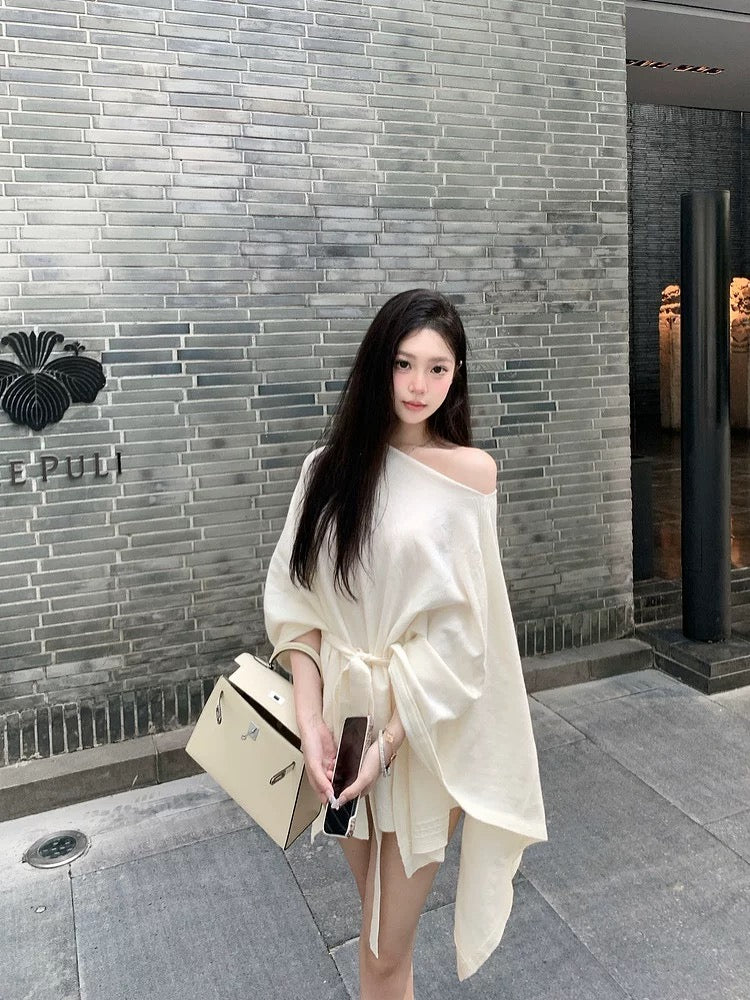富士气质 奢感小富婆针织斗篷上衣 Fujisan Elegance Luxe Little Rich Lady Knitted Cape Top