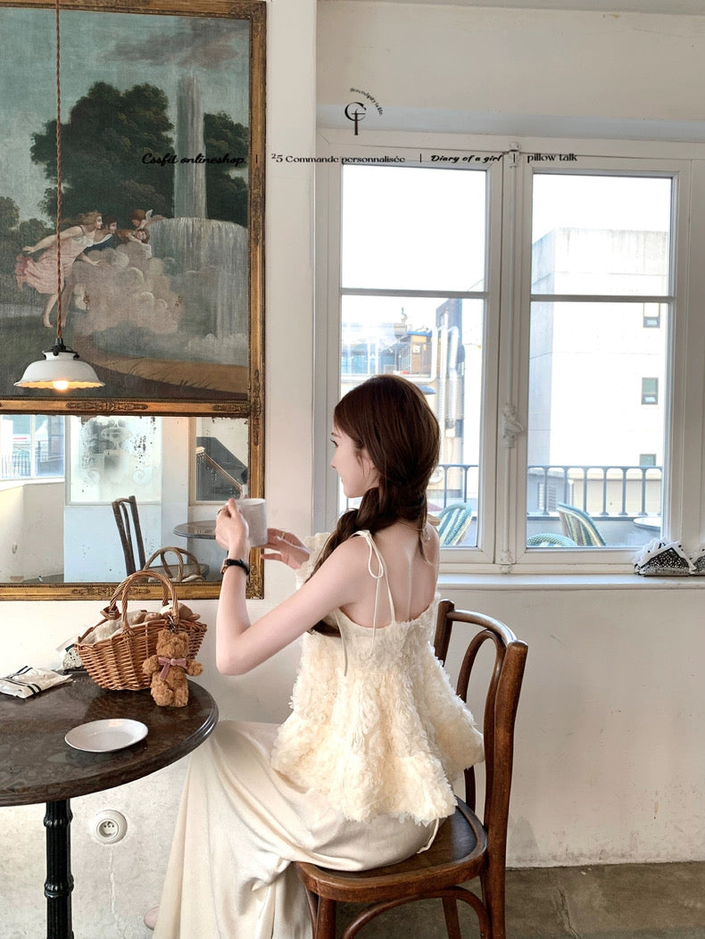 巴黎苏雪 山茶花吊带上衣 Paris Souxue – Camellia Spaghetti Strap Top