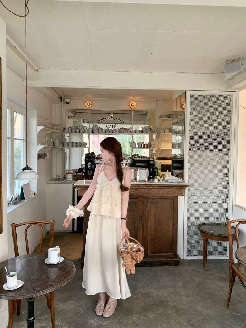 巴黎苏雪 山茶花吊带上衣 Paris Souxue – Camellia Spaghetti Strap Top
