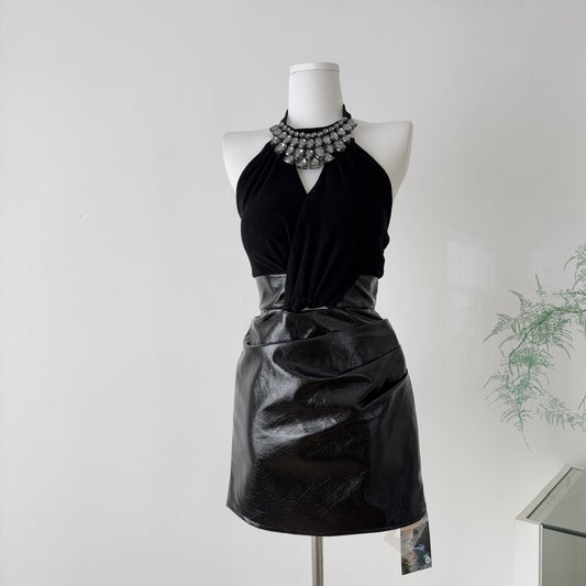 欲色都市 City Desire Embellished Diamond Halter Dress - Cut-out Sexy Mini Skirt