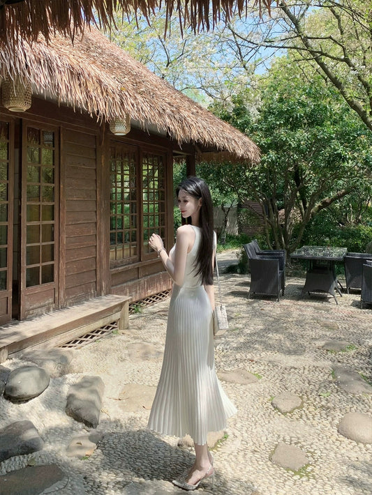 淡颜茉莉 日常气质大方针织连衣裙 Light Jasmine Daily Elegant Knitted Dress