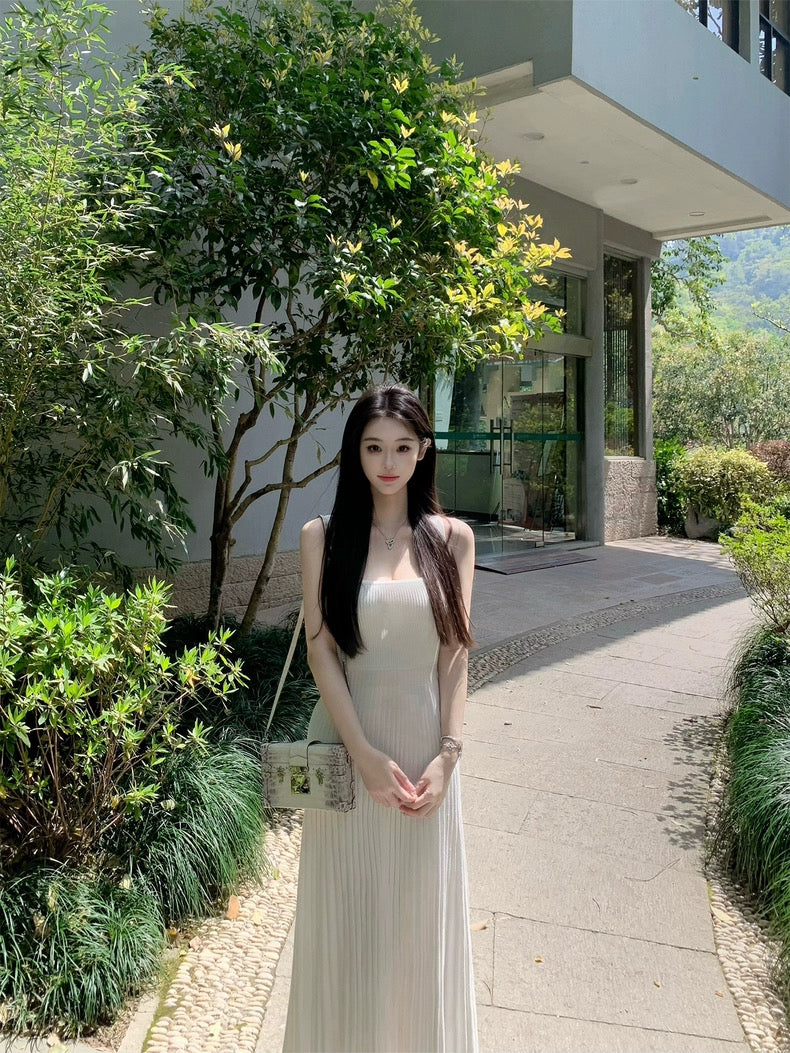 淡颜茉莉 日常气质大方针织连衣裙 Light Jasmine Daily Elegant Knitted Dress