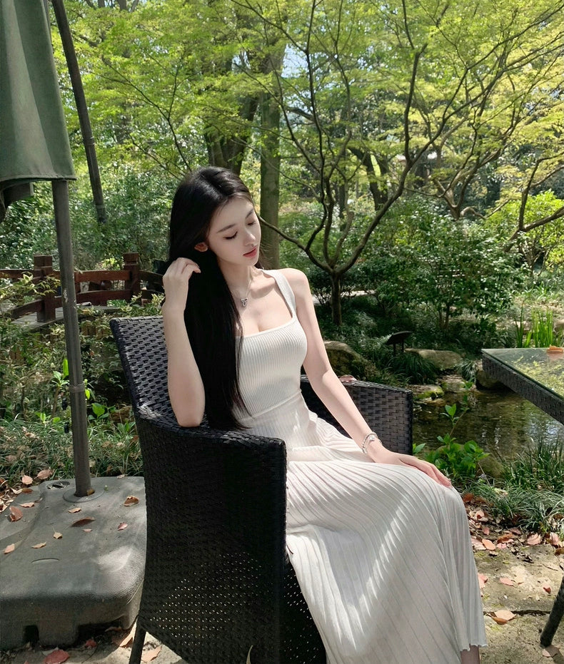 淡颜茉莉 日常气质大方针织连衣裙 Light Jasmine Daily Elegant Knitted Dress