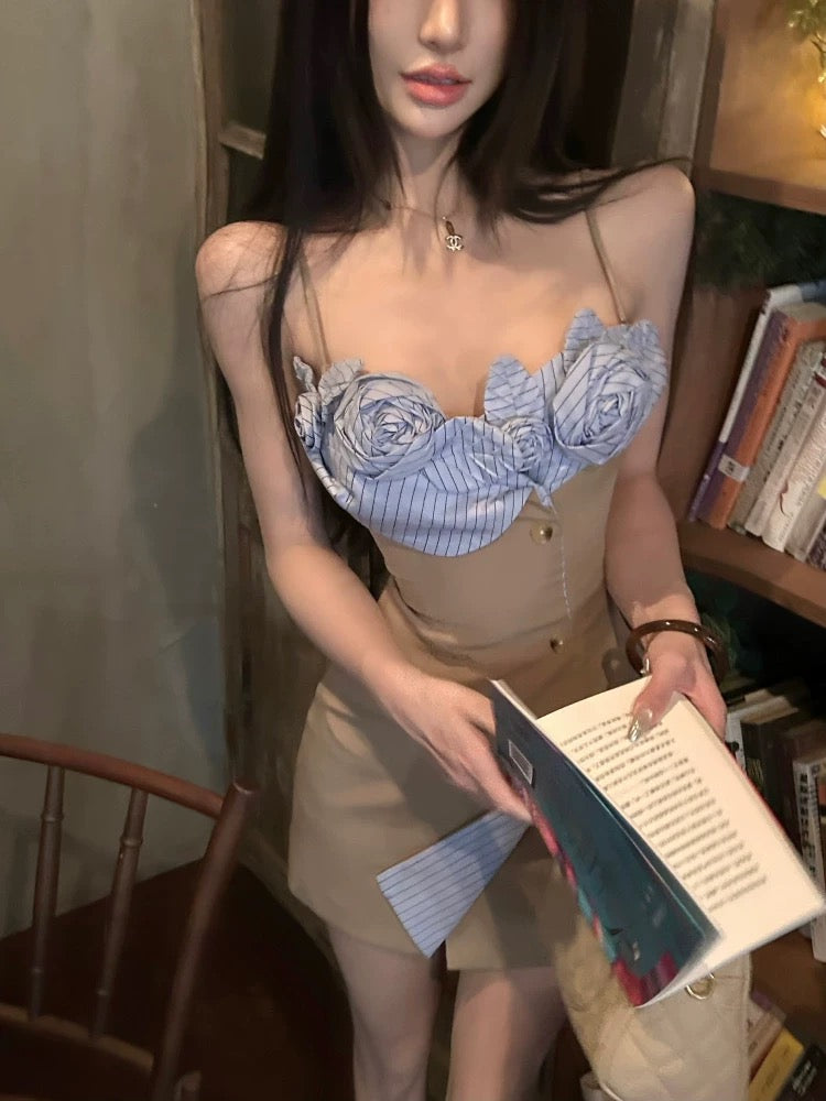 玫瑰热浪 法式高级感衬衫包臀连衣裙 Rose Heatwave French-Style Elegant Shirt Bodycon Dress