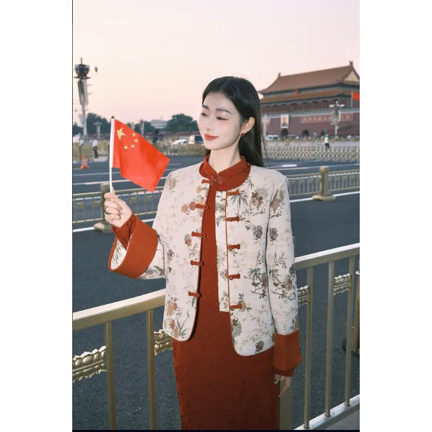 锦绣年华 大红色矜贵外套新中式套装 Splendid Years Elegant Red New Chinese-Style Suit