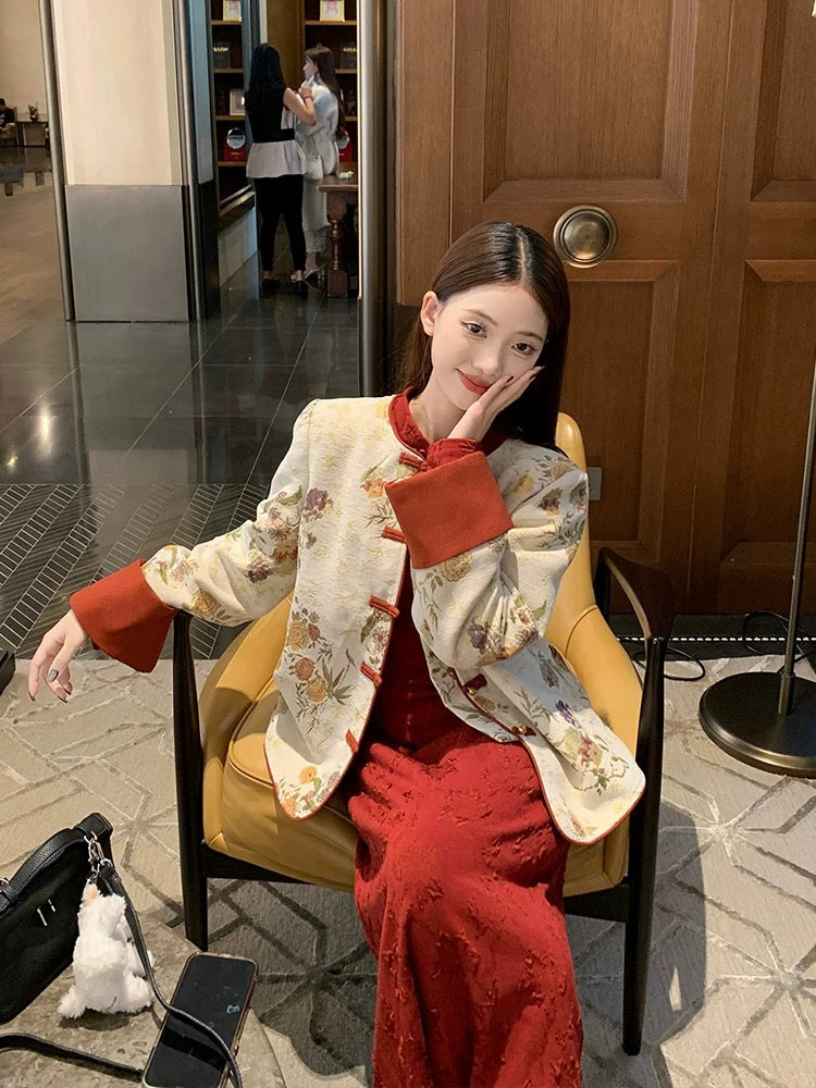 锦绣年华 大红色矜贵外套新中式套装 Splendid Years Elegant Red New Chinese-Style Suit