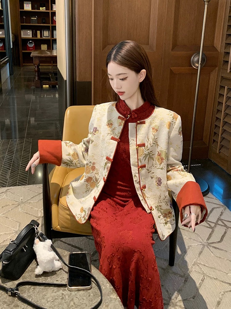 锦绣年华 大红色矜贵外套新中式套装 Splendid Years Elegant Red New Chinese-Style Suit