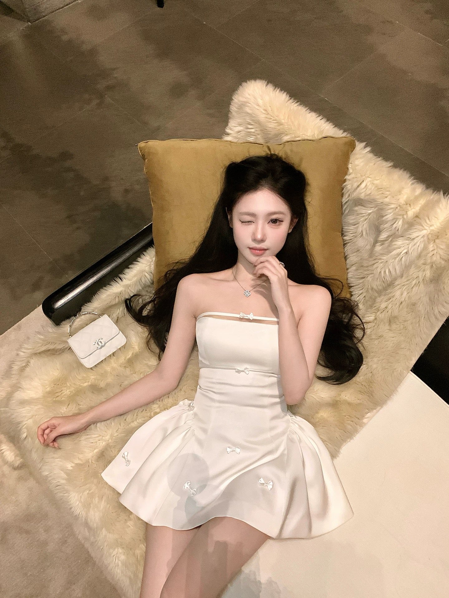 少女心事 甜美蝴蝶结蓬蓬小礼裙 Sweetheart Secrets Puffy Mini Dress with Cute Bow