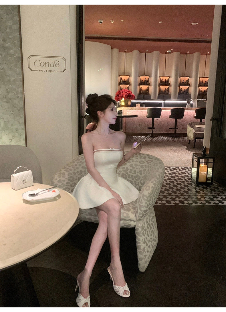 少女心事 甜美蝴蝶结蓬蓬小礼裙 Sweetheart Secrets Puffy Mini Dress with Cute Bow