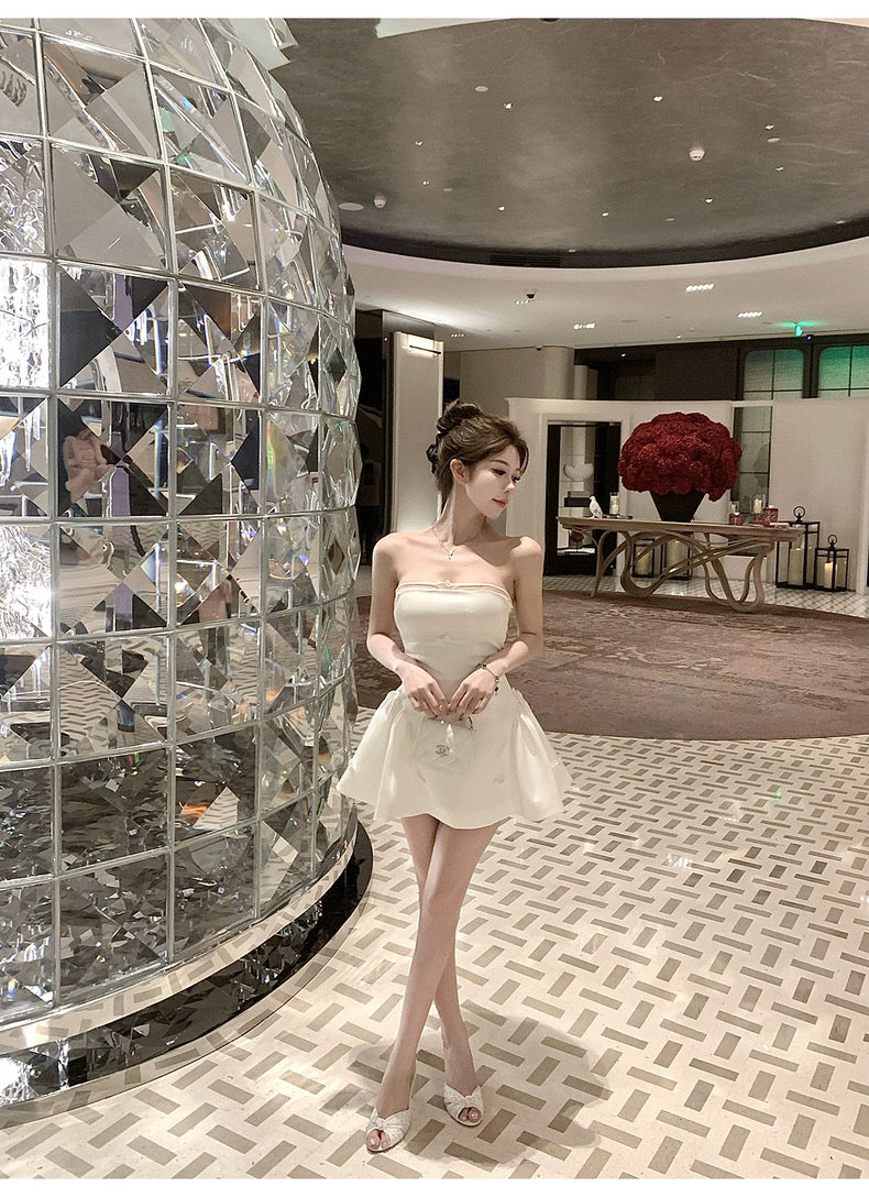少女心事 甜美蝴蝶结蓬蓬小礼裙 Sweetheart Secrets Puffy Mini Dress with Cute Bow