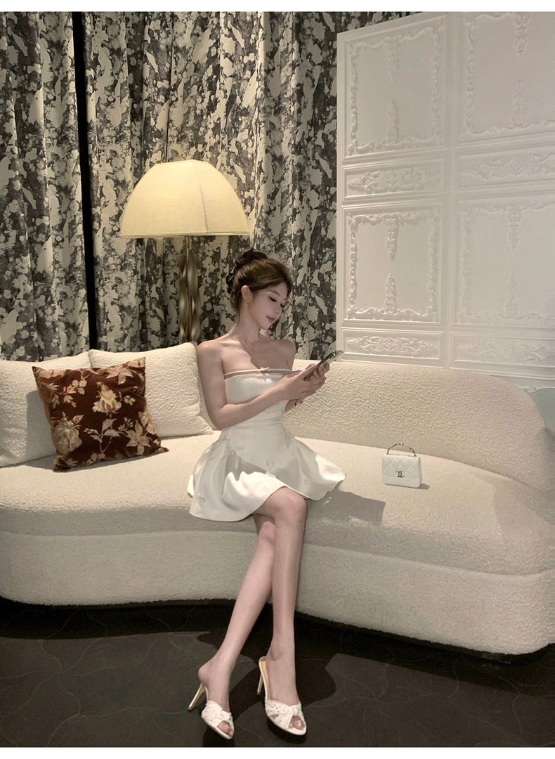 少女心事 甜美蝴蝶结蓬蓬小礼裙 Sweetheart Secrets Puffy Mini Dress with Cute Bow