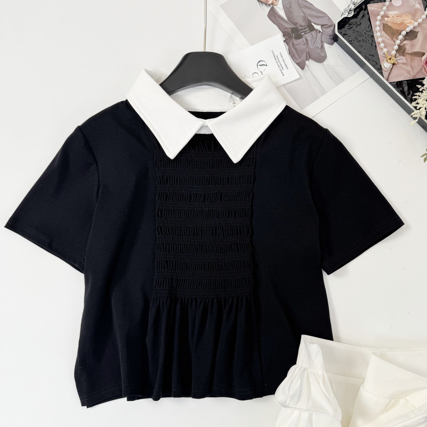 乖乖女日常 奶香上衣蛋糕裙套装 Sweet Girl Daily Outfit: Milky Top and Tiered Cake Skirt Set