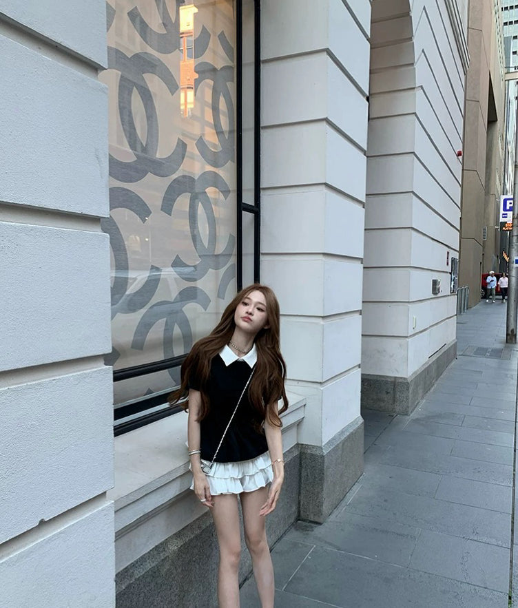 乖乖女日常 奶香上衣蛋糕裙套装 Sweet Girl Daily Outfit: Milky Top and Tiered Cake Skirt Set