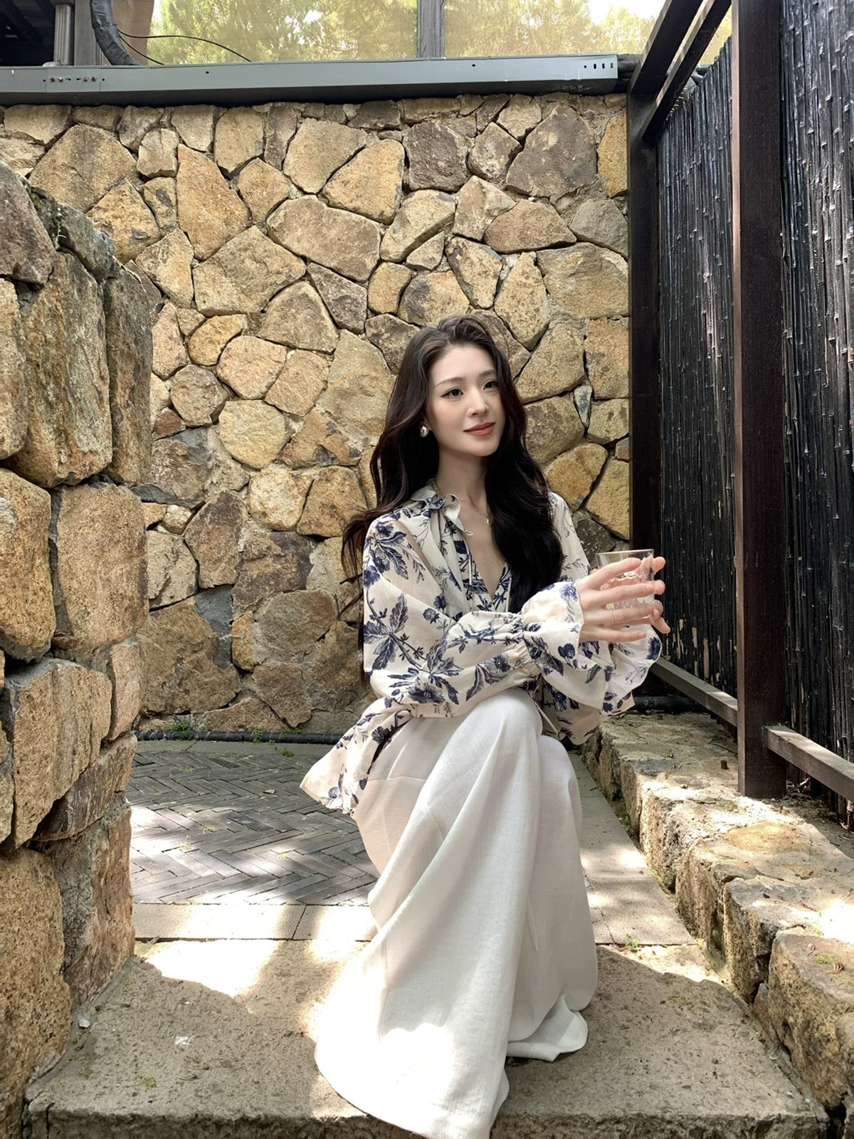 青花瓷 新中式穿搭国风宽松衬衫 Blue and White Porcelain Loose-Fit Shirt in New Chinese Style