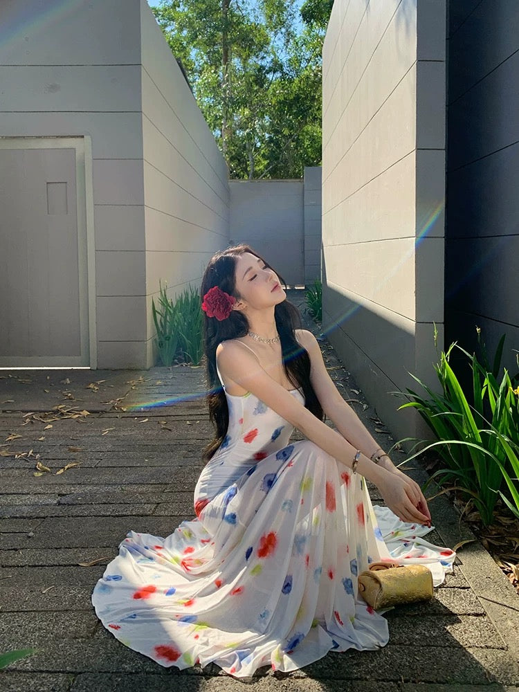 彩光玲珑 优雅晕染彩色波点连衣裙 Iridescent Elegance – Gradient Color Polka Dot Dress