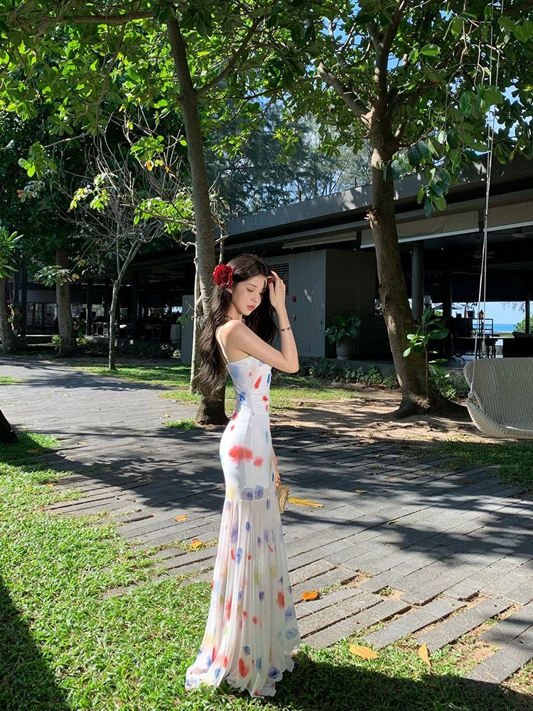 彩光玲珑 优雅晕染彩色波点连衣裙 Iridescent Elegance – Gradient Color Polka Dot Dress