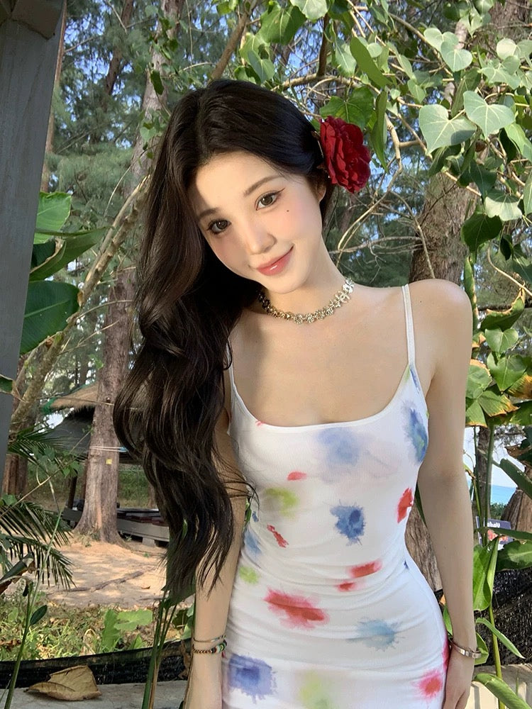 彩光玲珑 优雅晕染彩色波点连衣裙 Iridescent Elegance – Gradient Color Polka Dot Dress