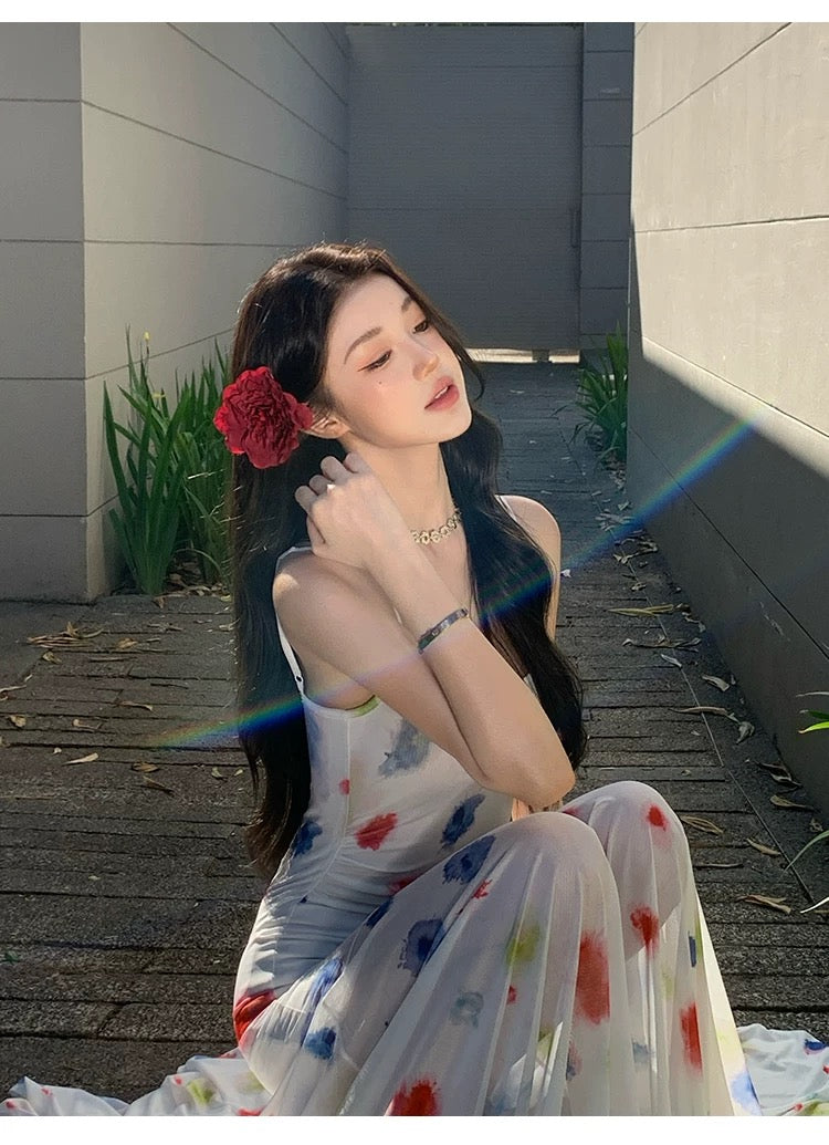 彩光玲珑 优雅晕染彩色波点连衣裙 Iridescent Elegance – Gradient Color Polka Dot Dress