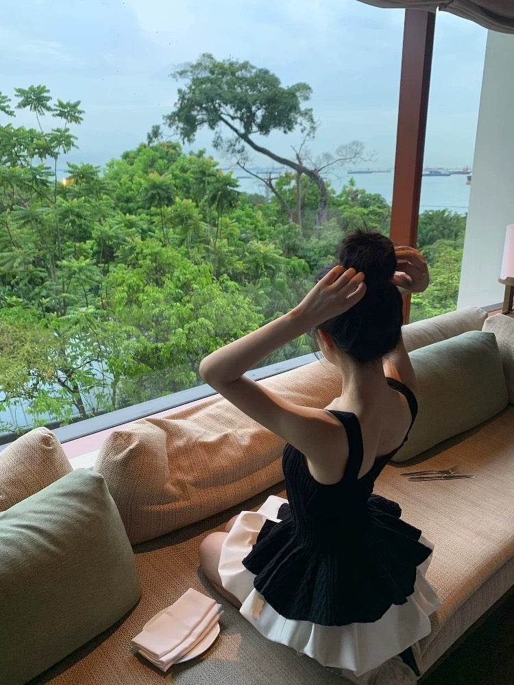 芭蕾风语 双拉链设计感吊带上衣 Ballet Whisper Double-Zipper Design Camisole Top