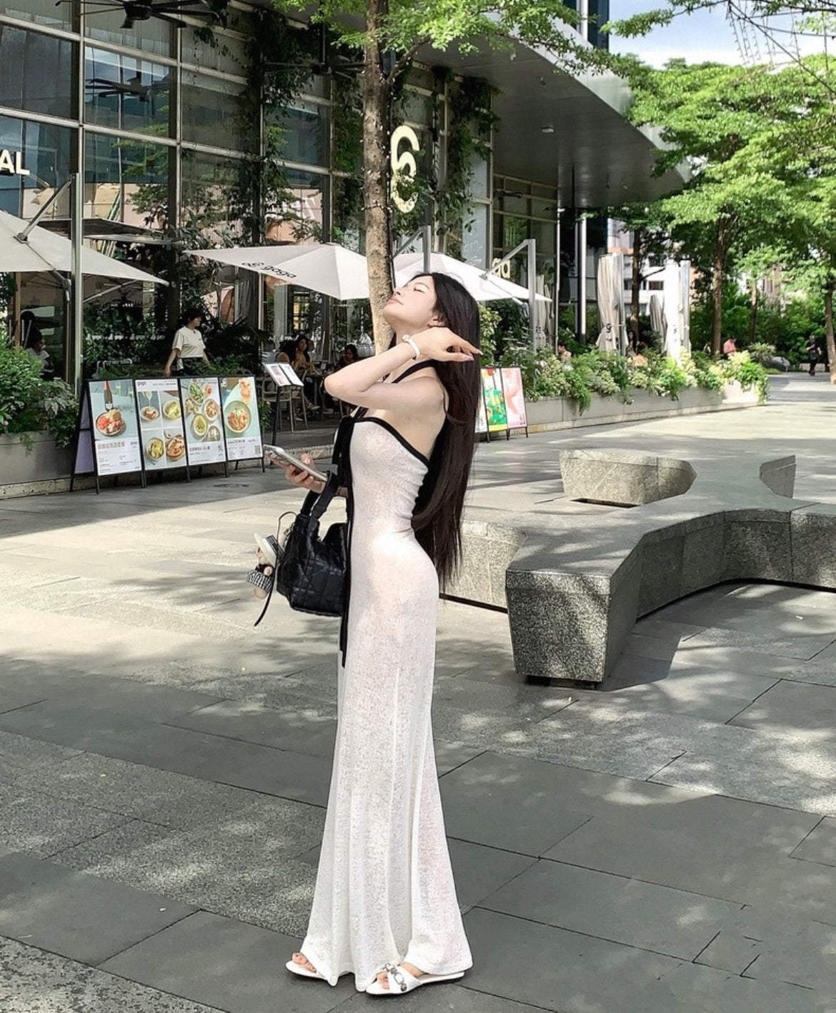 夫人品茶 棉麻抹胸气质连衣裙 Lady’s Tea Style - Elegant Linen-Cotton Tube Dress