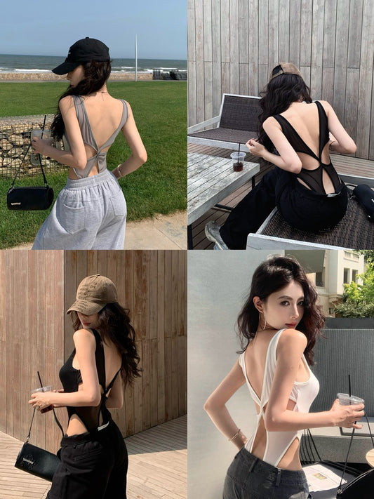 无法抗拒 辣妹背影带胸垫美背连体衣 Irresistible Baddie Backless Bodysuit with Built-in Padding
