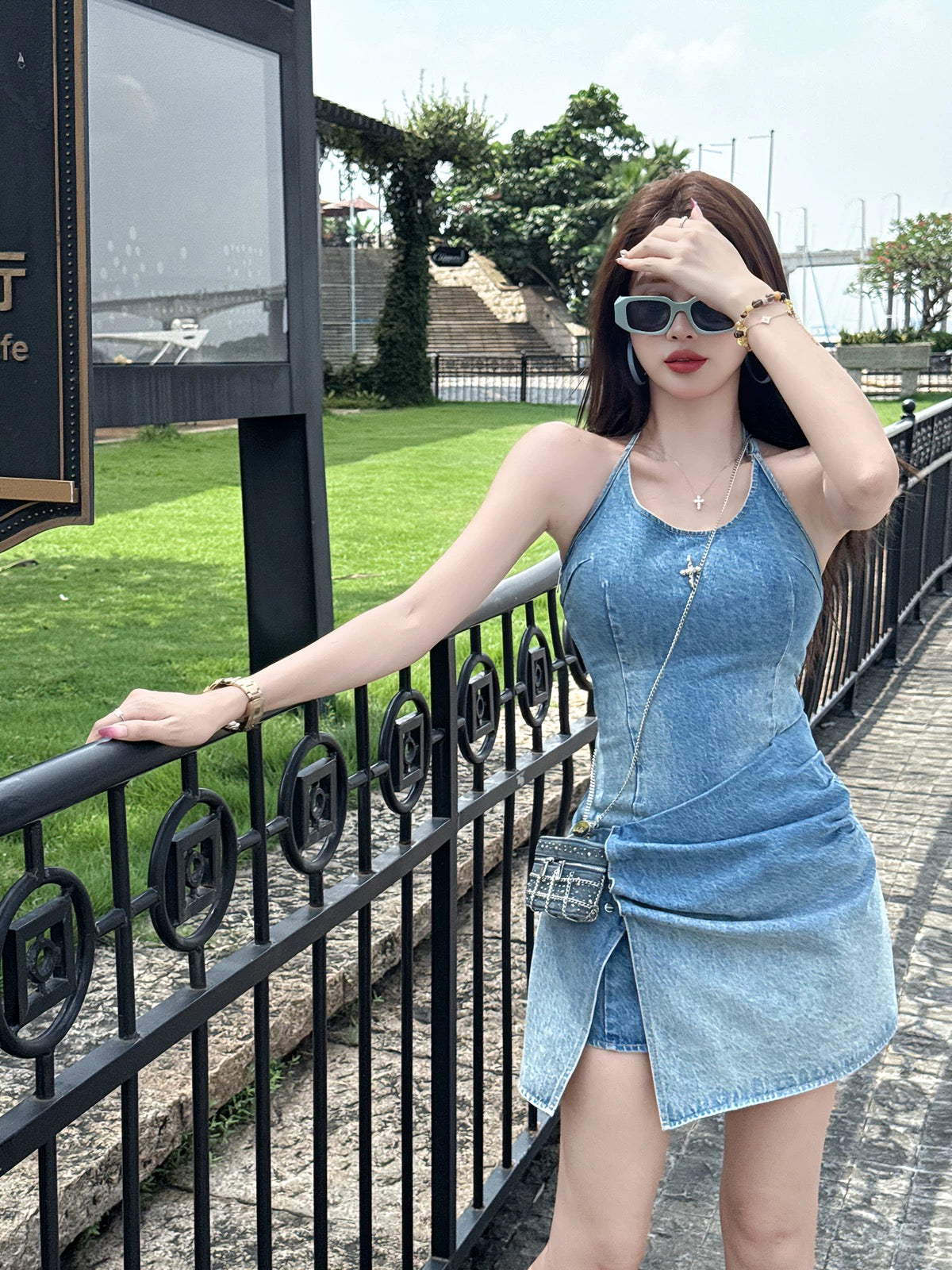 泡沫之夏 原创牛仔辣妹设计连衣裙 Summer Bubbles Original Denim Baddie Style Dress
