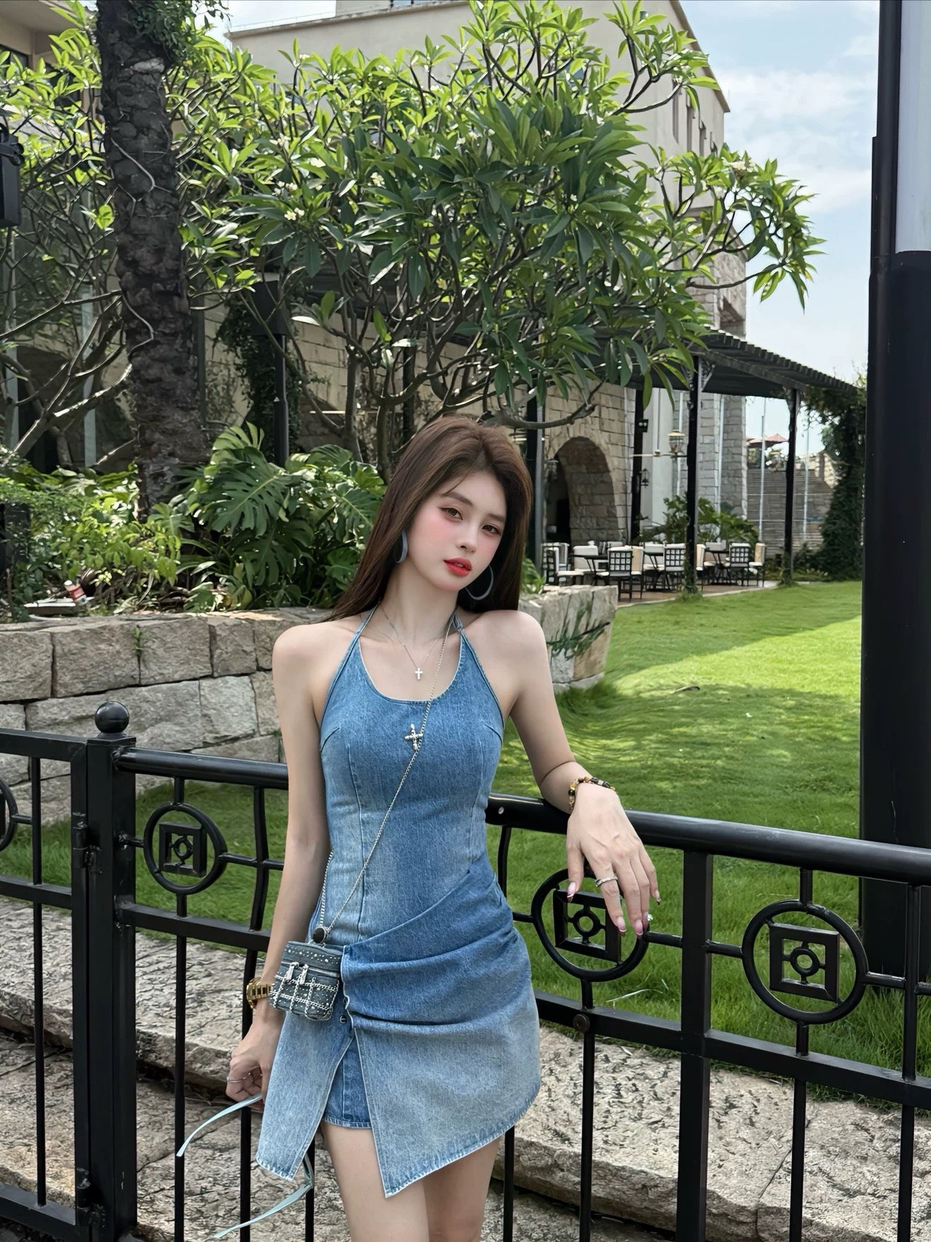 泡沫之夏 原创牛仔辣妹设计连衣裙 Summer Bubbles Original Denim Baddie Style Dress
