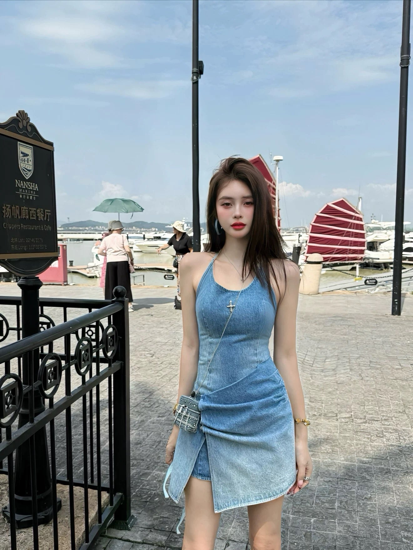 泡沫之夏 原创牛仔辣妹设计连衣裙 Summer Bubbles Original Denim Baddie Style Dress