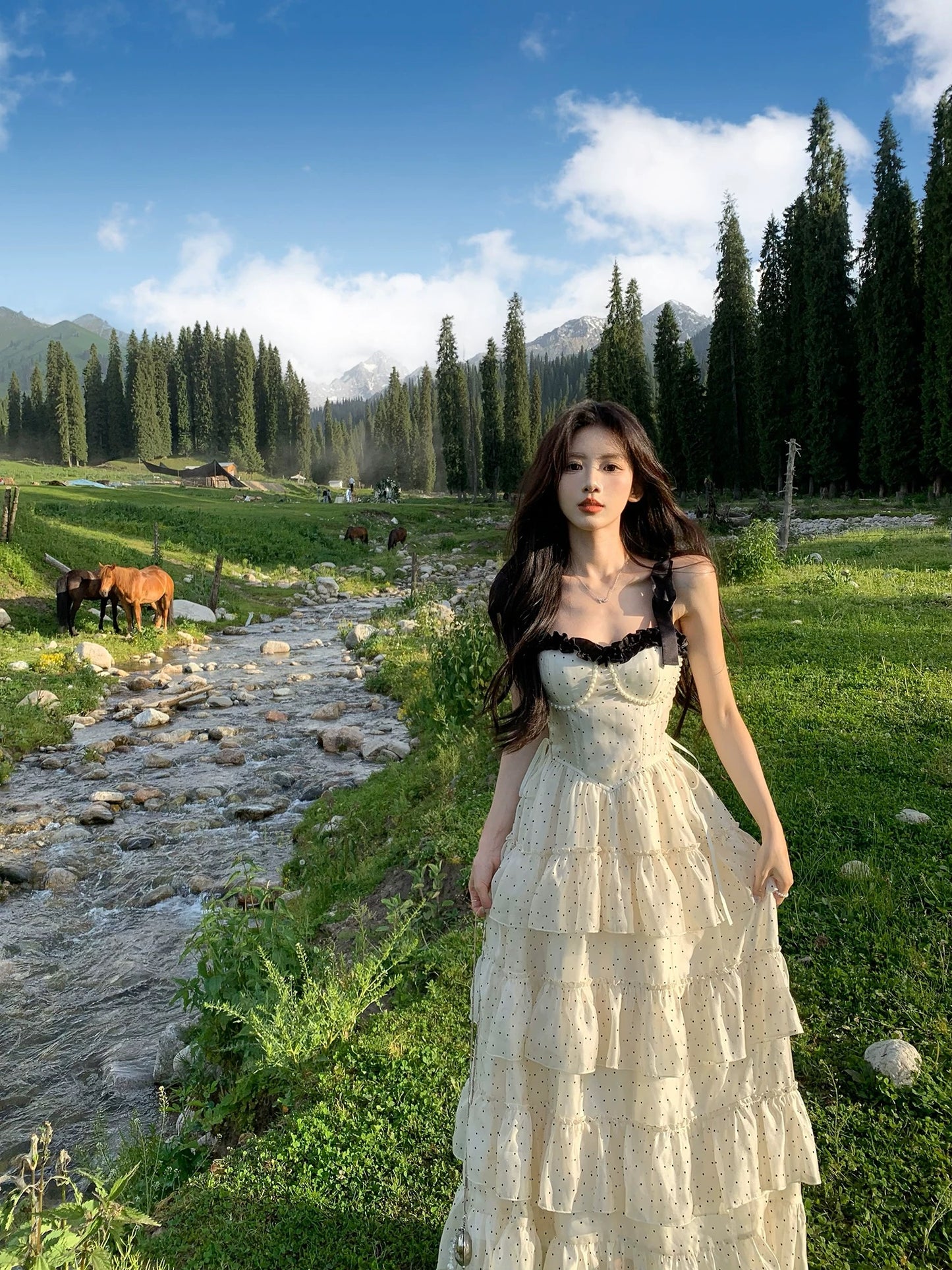 香榭奥黛丽 波点夏日绝美连衣裙 Champs-Élysées Audrey Polka Dot Stunning Summer Dress