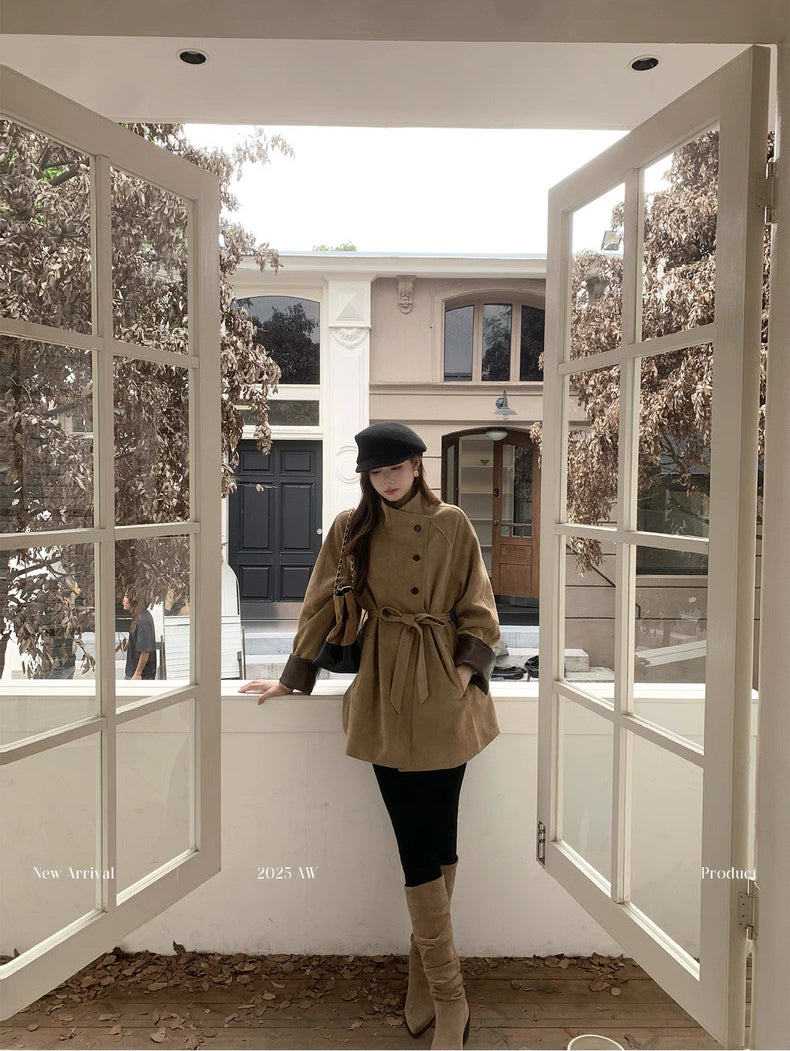 安徒生旧梦 麂皮绒风衣短裤外套 Andersen’s Old Dream Suede Trench-Style Jacket and Shorts