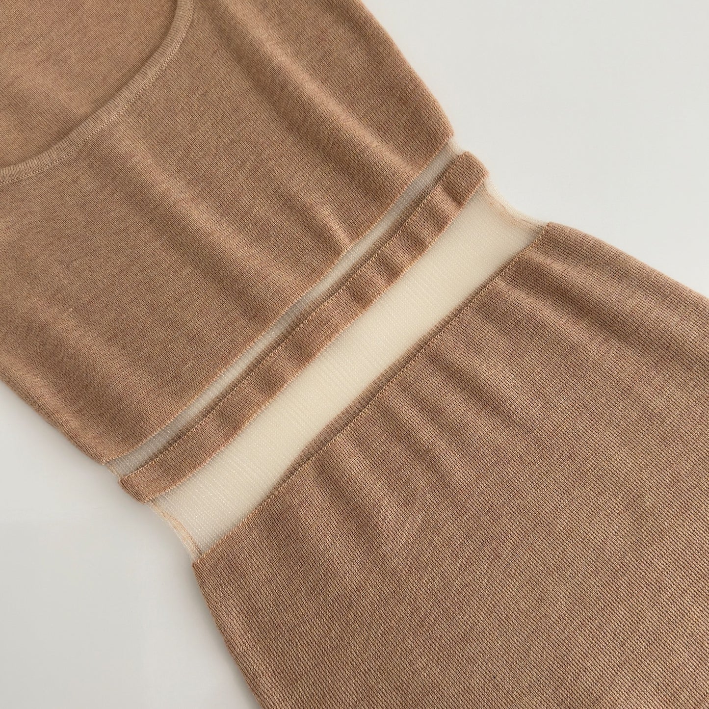 橘色大方 针织微透包臀连衣裙 Elegant Orange Sheer Knit Bodycon Dress