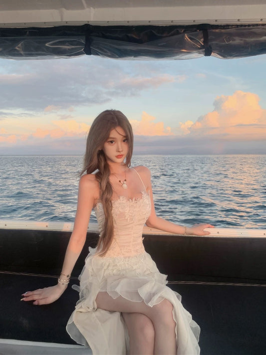 爱神仙子 花朵波浪吊带连衣裙 Fairy of Love Floral Ruffled Spaghetti Strap Dress