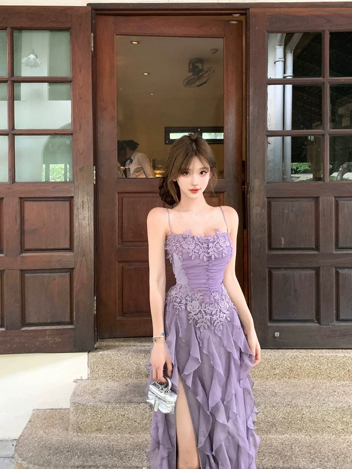 爱神仙子 花朵波浪吊带连衣裙 Fairy of Love Floral Ruffled Spaghetti Strap Dress