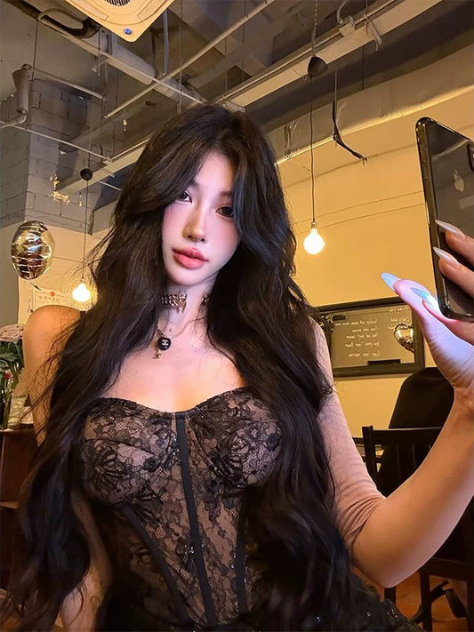 牛了牛了 蕾丝吊带抹胸连衣裙 Gorgeous lace cami bustier dress