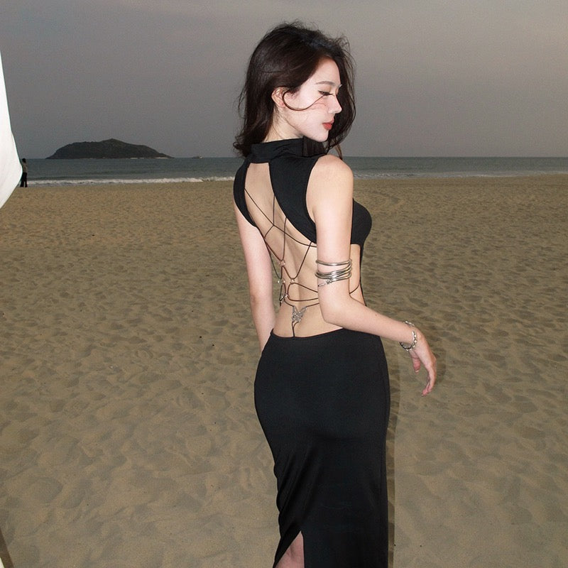 背影杀手 辣妹露背蝴蝶结连衣裙 Backless Killer Babe Dress with Bow Detail