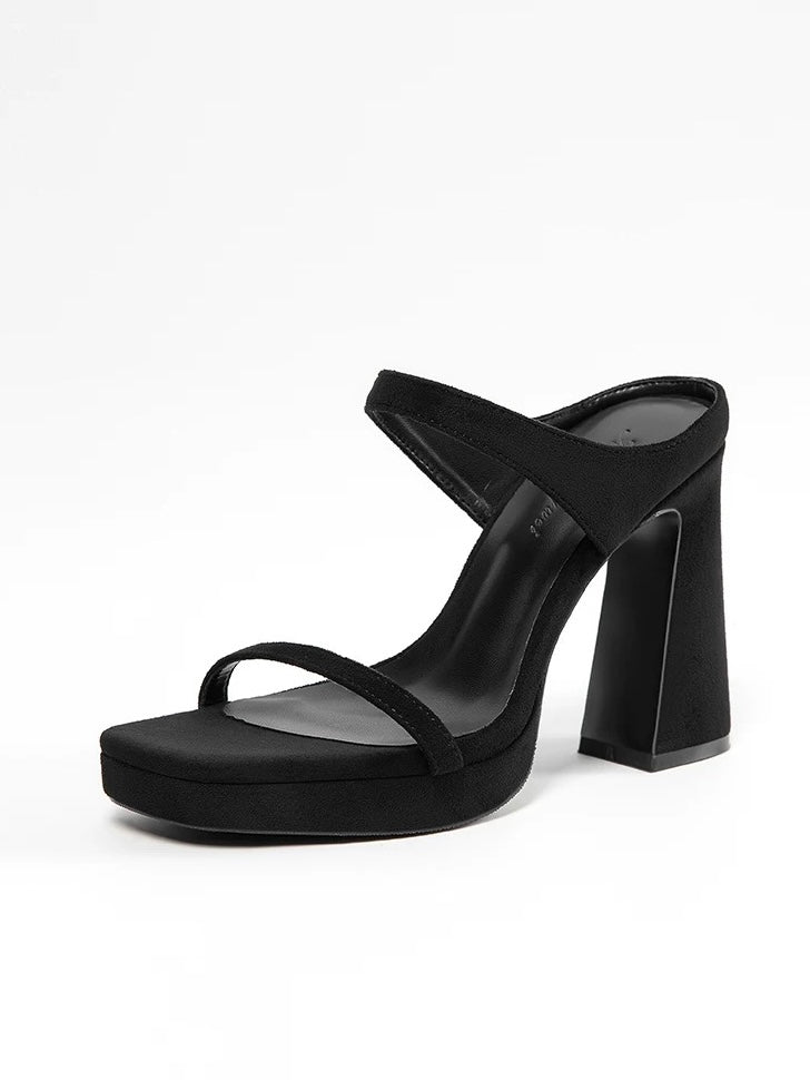 Scarlett Platform Black Heel Sandals