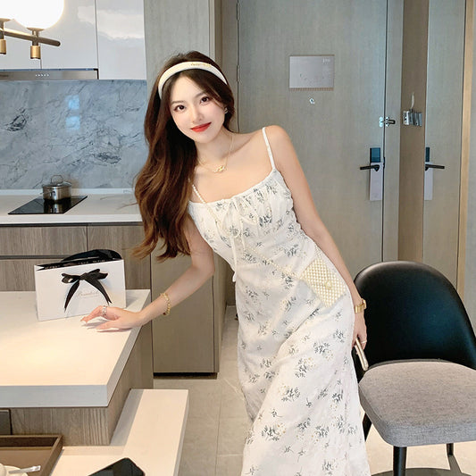 夏季少女系碎花连衣裙（聚酯纤维）