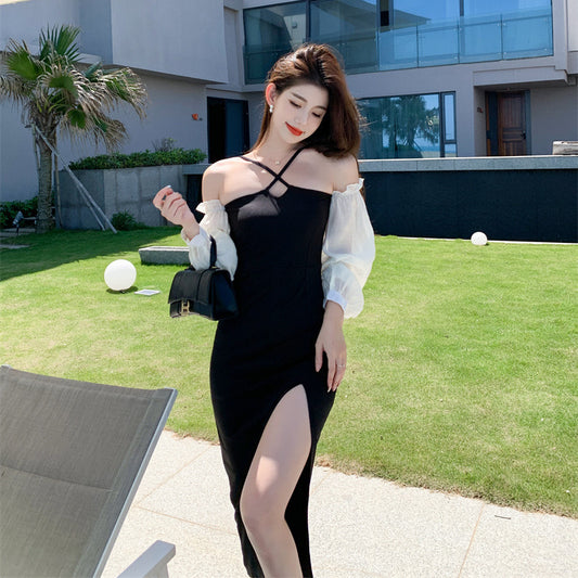 🖤修身针织吊带小黑裙🖤