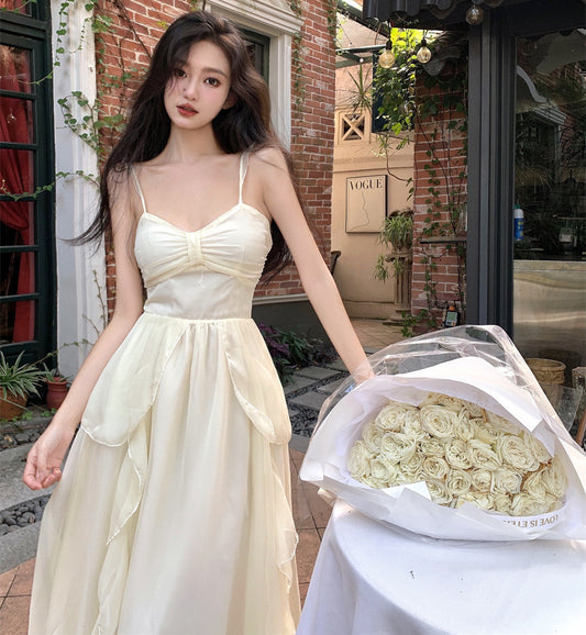 夏季雪纺设计感吊带裙 Summer Chiffon Design Skirt