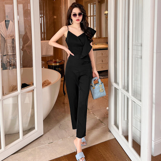 夏季荷叶边吊带连体裤 Summer Ruffled Jumpsuit