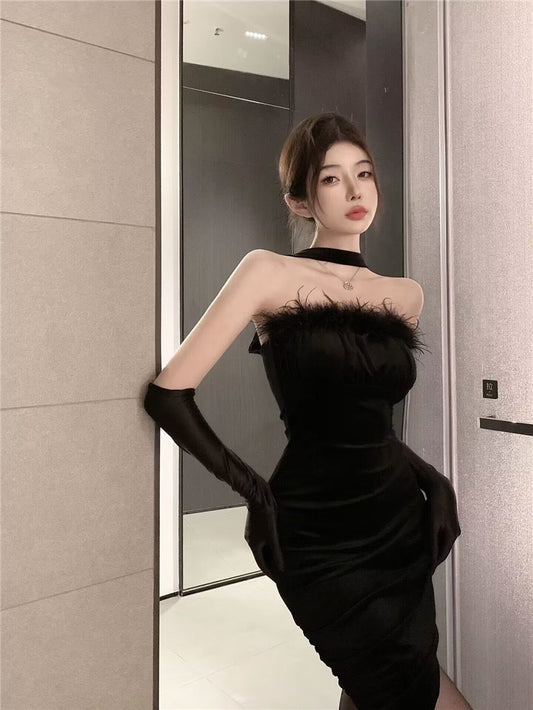 夏季高级感丝绒连衣裙 Summer Luxury Velvet Dress
